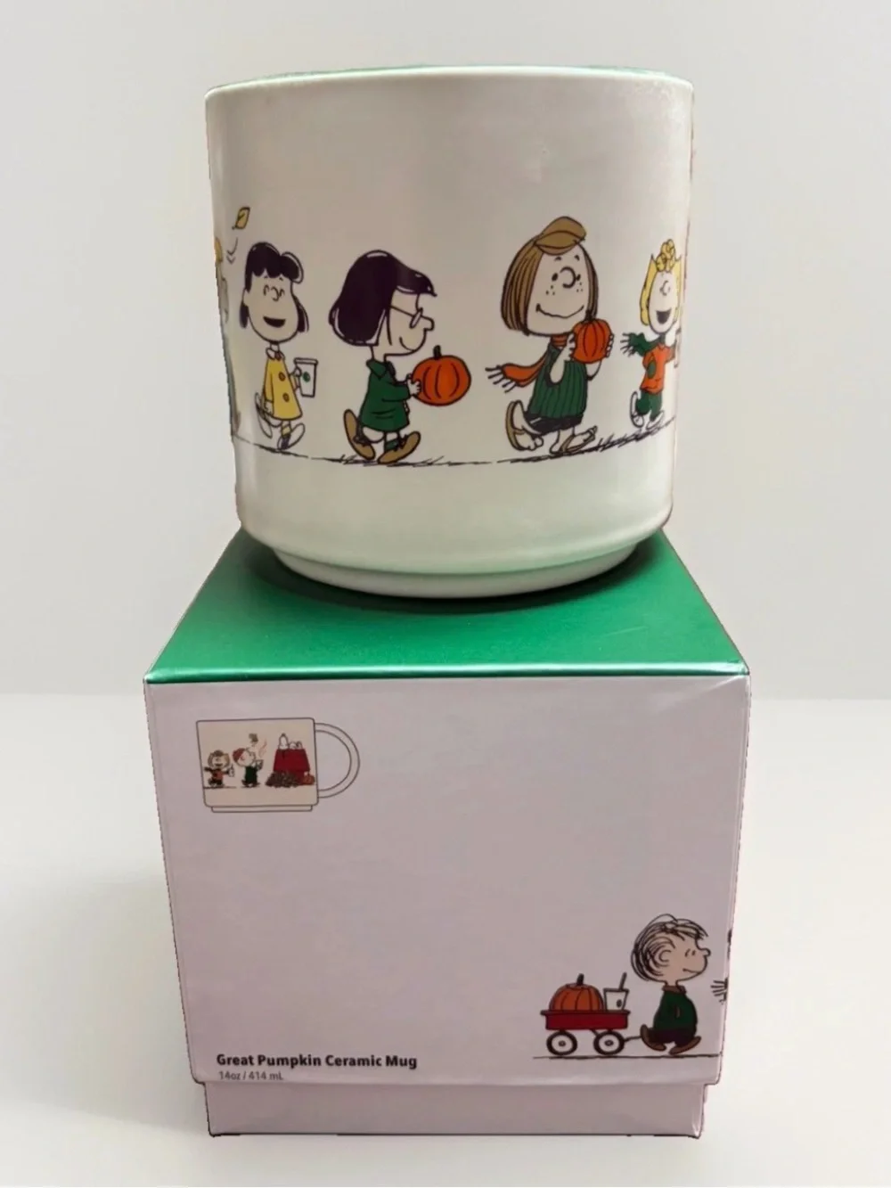 Peanuts x Starbucks White Ceramic Holiday Mug - Charlie Brown Characters